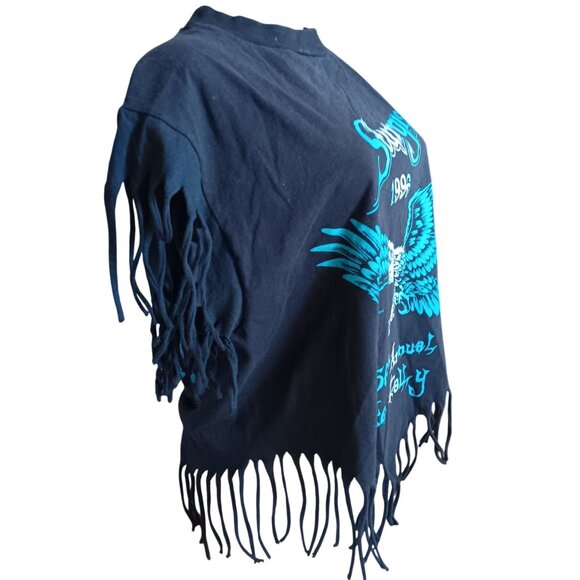 Vintage Medium T-shirt Womens Sturgis 1996 56th Bike Rally Fringe Jerzees 90s - Picture 2 of 7